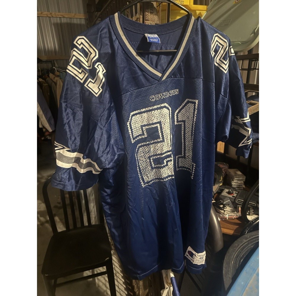 Vintage Champion Dallas Cowboys Deion Sanders #21 Jersey USA Size 48 NFL